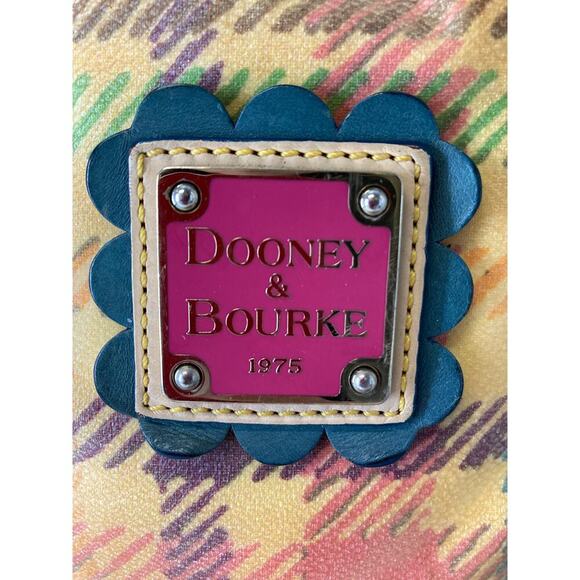DOONEY & BOURKE COLORFUL COATED CANVAS PLAID SHOULDER BAG - Picture 4 of 16